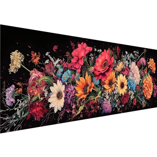 Farbe Diamond Painting Erwachsene Groß XXL 100x300cm Leinwand, 5D Diamant Painting Bilder Blume Muster Design, Crystal Art Basteln Painting Set, Zimmer Deko Wohnzimmer, Geschenke für Mädchen y-47 von Zhngshlg