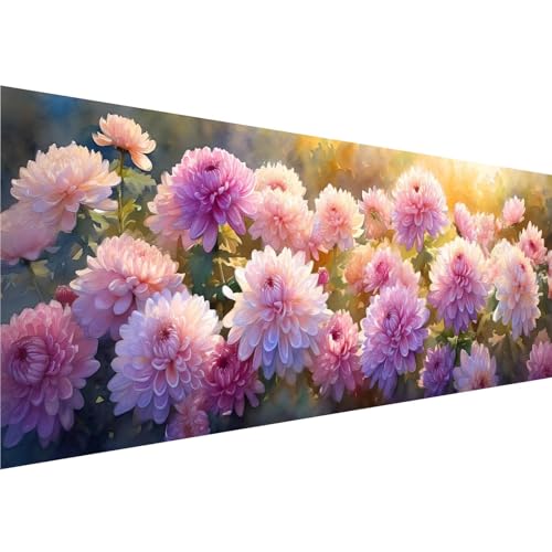 Farbe Diamond Painting Erwachsene Groß XXL 100x300cm Leinwand, 5D Diamant Painting Bilder Pfingstrose Muster Design, Crystal Art Basteln Painting Set, Zimmer Deko Wohnzimmer Geschenke für Mädchen y-77 von Zhngshlg