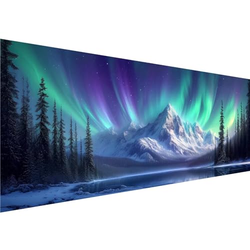 Farbe Diamond Painting Erwachsene Groß XXL 30x90cm Leinwand, 5D Diamant Painting Bilder Nordlicht Muster Design, Crystal Art Basteln Painting Set, Zimmer Deko Wohnzimmer, Geschenke für Mädchen y-10 von Zhngshlg