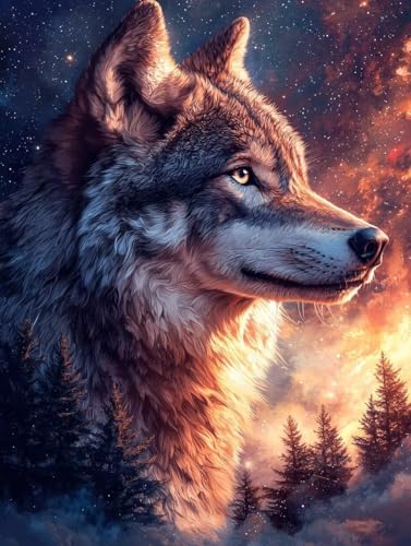 Diamond Painting Wolf, 5D Diamond Painting Erwachsene kinder Bilder, Tier Crystal Art Basteln Erwachsene Set, DIY Runde Mosaikherstellung Bastelset für Weihnachten Wand Dekor Geschenk 40X50cm Q-03 Diamond Painting Wolf, 5D Diamond Painting Erwachsene kinder Bilder, Tier Crystal Art Basteln Erwachsene Set, DIY Runde Mosaikherstellung Bastelset für Weihnachten Wand Dekor Geschenk 40X50cm Q-03 von Zhngxogg