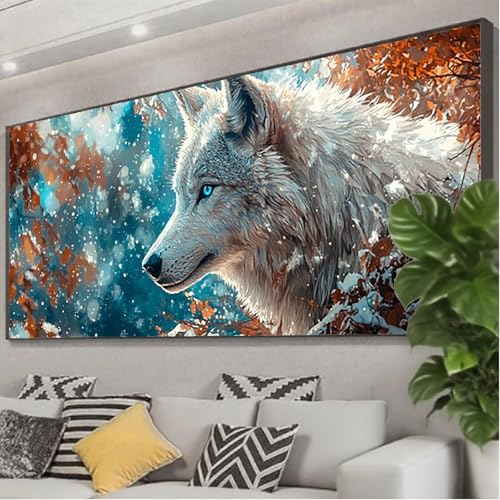 Diamond Painting Wolf Diamond Painting Erwachsene Groß XXL 200x80 cm, 5D Tier Diamant Malerei Bilder Basteln Mädchen ab 8 Jahre, DIY Eckige Steine Stickerei Cross Stitch Malerei Deko Wohnzimmer Z0-290 Diamond Painting Wolf Diamond Painting Erwachsene Groß XXL 200x80 cm, 5D Tier Diamant Malerei Bilder Basteln Mädchen ab 8 Jahre, DIY Eckige Steine Stickerei Cross Stitch Malerei Deko Wohnzimmer Z0-290 von Zhngzoyn