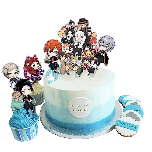 Bungo Stray Dogs Party Dekorationen Anime Thema Geburtstag Kuchen Dekorationen Set Supplies Enthält Kuchen und Cupcake Topper von Zhongkaihua