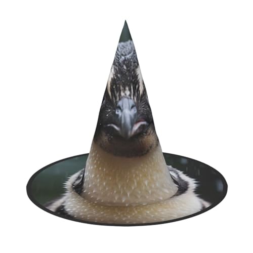 Zhuanyun Niedlicher Pinguin-Druck, Halloween-Hut, Halloween-Kostüm, Zubehör, Kopfschmuck, Partyzubehör, Hexenhut von Zhuanyun