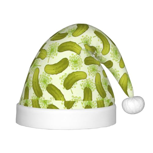 Zhuanyun Sushi Dill Pickles Print Santa Hat Extra Classic Plush for Christmas New Year Festive Holiday Party Supplies von Zhuanyun