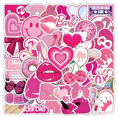 100 Stück Babie Kinder Sticker, Bar-bie Aufkleber, Cartoon Aufkleber, Prinzessin Aufkleber, Aesthetic Sticker für Gepäck Skateboard Laptop Becher, Geschenk für Kinder Teenager Erwachsene von Zhuporn