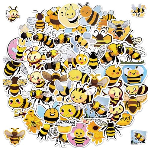 Zhuporn 100 Stück Kleine Bienen Aufkleber, Bienen Sticker Set, Niedlich Biene Aufkleber, Witzig Bienen Tier Aufkleber, Niedlich Deko für Auto Laptop Skateboard Fahrrad Moped Motorrad Fahrrad Computer von Zhuporn