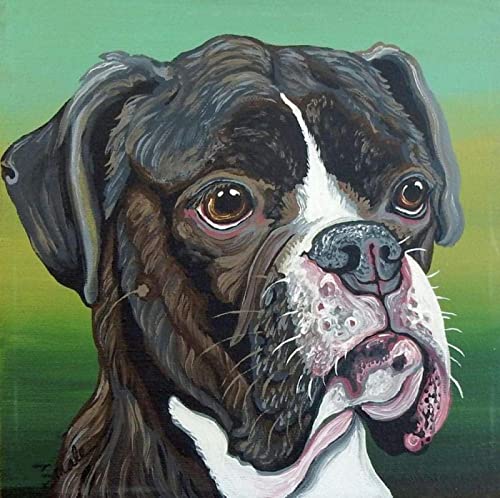 Zhyaunz 5D DIY Diamant Malerei Boxer Hund Malen nach Zahlen Kits Diamond Painting Stickerei Bilder Kunsthandwerk Strass 40x50cm von Zhyaunz