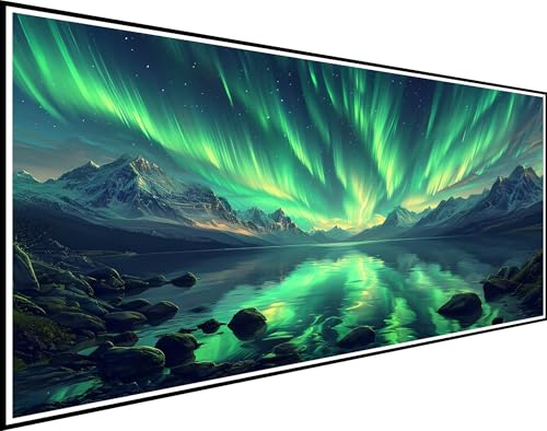 Diamond Painting Erwachsene Aurora, Diamond Painting Stein Diamond Painting Zubehör, DIY Vollbohrer Diamanten Malerei Stickerei Kreuzstich Bilder für Wohnzimmer Schlafzimmer Wanddeko 70x140cm XZ-588 von Zhynfiie