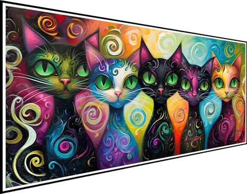 Diamond Painting Erwachsene Katze, Diamond Painting Strudel Diamant Painting Bilder, DIY Crystal Strass Stickerei Painting Diamant Malerei Kit für Anfänger, Home Dekoration Geschenke 80x220cm XZ-603 von Zhynfiie