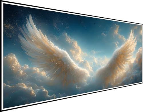 Diamond Painting Erwachsene Wolken, Diamond Painting Flügel Diamond Painting Zubehör, DIY Vollbohrer Diamanten Malerei Stickerei Kreuzstich Bilder, für Schlafzimmer Wanddeko Geschenk 50x100cm XZ-640 von Zhynfiie