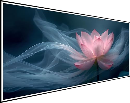 Diamond Painting Landschaft, Diamond Painting Erwachsene Lotus Diamond Painting Zubehör, DIY Runder Vollbohrer Diamanten Malerei Stickerei Kreuzstich Bilder, für Schlafzimmer Wanddeko 55x110cm XZ-638 von Zhynfiie