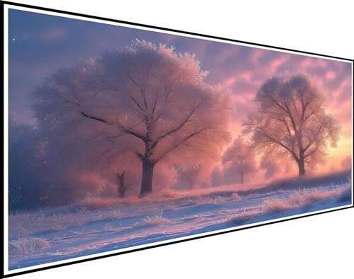 Diamond Painting Landschaft, Diamond Painting Erwachsene Winter Diamond Painting Zubehör, DIY Runder Vollbohrer Diamanten Malerei Stickerei Kreuzstich Bilder, für Schlafzimmer Wanddeko 40x80cm XZ-604 von Zhynfiie