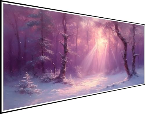 Diamond Painting Schneeszene, Diamond Painting Erwachsene Baum Diamond Painting Zubehör, DIY Runder Vollbohrer Diamanten Malerei Stickerei Kreuzstich Bilder, für Schlafzimmer Wanddeko 80x220cm XZ-618 von Zhynfiie