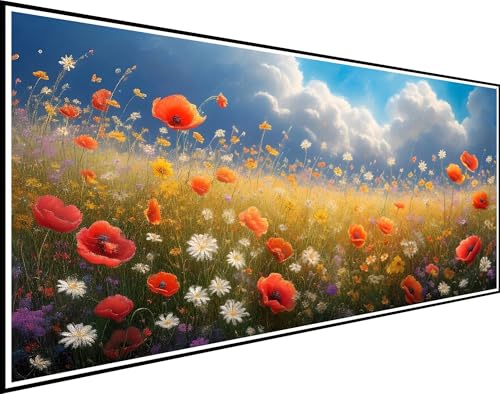 Diamond Painting Wolken, Diamond Painting Erwachsene Blumenmeer Diamond Painting Zubehör, DIY Runder Vollbohrer Diamanten Malerei Stickerei Kreuzstich Bilder, für Schlafzimmer Wanddeko 70x140cm XZ-624 von Zhynfiie