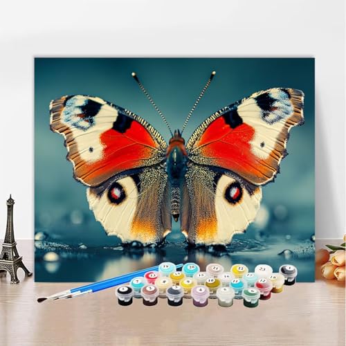 Malen Nach Zahlen Erwachsene Schmetterling, Malen Nach Zahlen Tier DIY Handgemalt Ölgemälde Kit, Paint by Numbers Adult Mit Pinseln und Acrylfarbe, Kreative Heimdekoration 100x150cm Ohne Rahmen XZ-45 von Zhynfiie