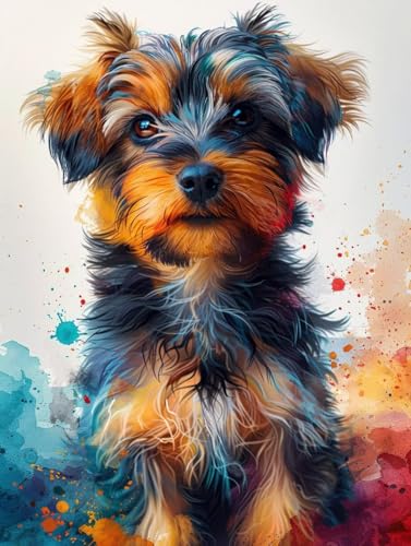 5D Diamond Painting Tier Diamant Painting Bilder, Hund Diamond Painting Erwachsene Kinder DIY Stickerei Kreuzstich Basteln Diamond Painting Klein 30x40cm, Wand Zimmer Deko Aesthetic Geschenk -0s7 von Zhyolei