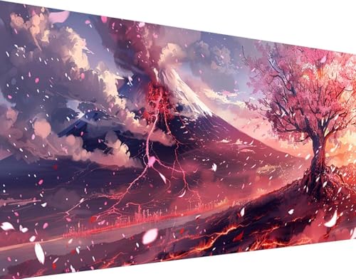 DIY 5D Diamond Painting Berg Fuji, Diamond Painting Erwachsene Groß XXL 30x60cm Baum Diamant Painting Bilder Kinder Stickerei Kreuzstich Basteln Painting Set, Wand Zimmer Deko Geschenke für Damen 7-6 von Zhyolei