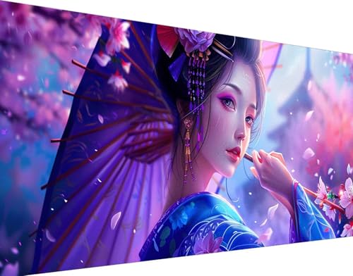 DIY 5D Diamond Painting Japanerin, Diamond Painting Erwachsene Groß XXL 30x60cm Blume Diamant Painting Bilder Kinder Stickerei Kreuzstich Basteln Painting Set, Wand Zimmer Deko Geschenke für Damen 5-4 von Zhyolei