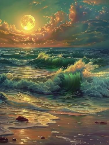 Malen Nach Zahlen Mond Malen Nach Zahlen Erwachsene Meer Paint by Numbers Mit 3 - Pinseln und Acrylfarbe Farbige Leinwand Kit für ab 9 Jahre Mädchen Handgemalt Olgemälde 100x135cm mit Rahmen -w39F Malen Nach Zahlen Mond Malen Nach Zahlen Erwachsene Meer Paint by Numbers Mit 3 - Pinseln und Acrylfarbe Farbige Leinwand Kit für ab 9 Jahre Mädchen Handgemalt Olgemälde 100x135cm mit Rahmen -w39F von Zhyolei