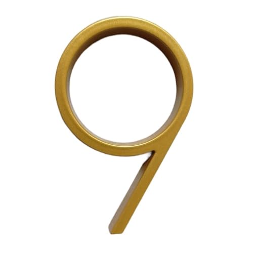 Hausnummer 125mm Goldene schwimmende Moderne Hausnummer Goldtür Home Adressnummern for Haus Digital Outdoor-Zeichenplatten 5 in. # 0-9. Hausnummernschild(9) von ZiYouao