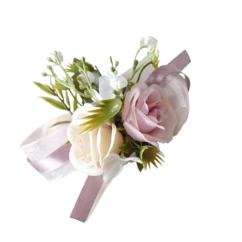 ZiYouao Blumenarmband 1 Stück Blumen-Ansteckblume for das Handgelenk Boutonniere(H) von ZiYouao