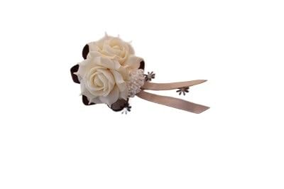 ZiYouao Blumenarmband 3 Stücke Handgelenk Blume Boutonniere(Deep-Coffee) von ZiYouao