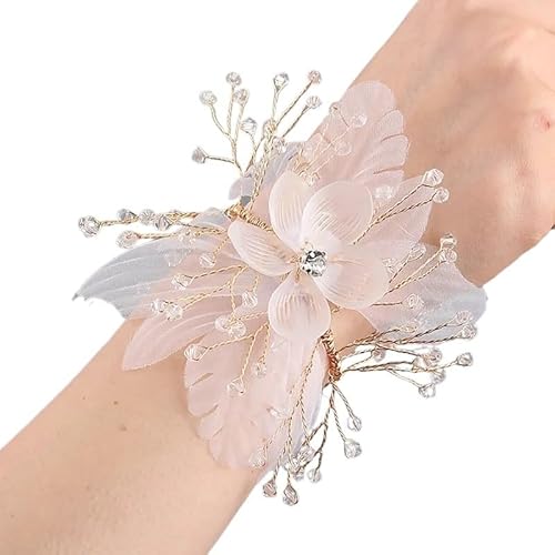 ZiYouao Blumenarmband Armband Hand Blume mit Band Braut Hochzeit Proms Party Zubehör Boutonniere(01) von ZiYouao