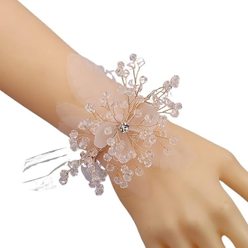 ZiYouao Blumenarmband Armband Hand Blume mit Band Braut Hochzeit Proms Party Zubehör Boutonniere(02) von ZiYouao