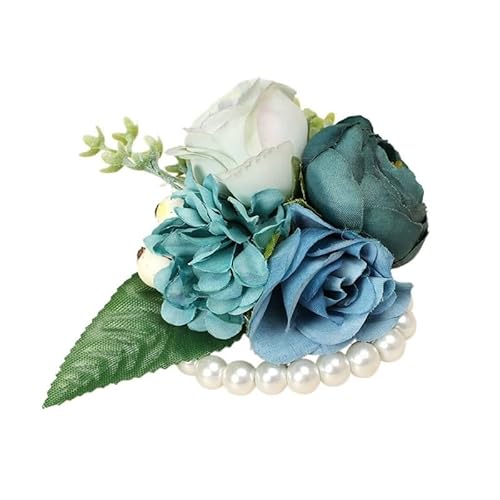 ZiYouao Blumenarmband Handgelenk Blumen Seide Künstliche Blume Party Hochzeit Dekoration Bräutigam Braut Brautjungfer Bogen Entworfen Handgelenk Corsagen Hand Blumen Boutonniere(A-3) von ZiYouao