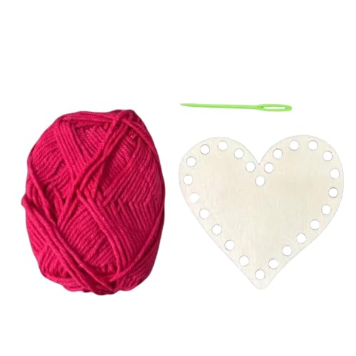 Ziabxhn Korbboden zum Häkeln – Handgefertigtes Häkelholzboden-Set | Handgefertigtes Strickbrett mit Baumwollfaden und Nadel für Valentinstag, Muttertag, Hochzeitsdekoration von Ziabxhn