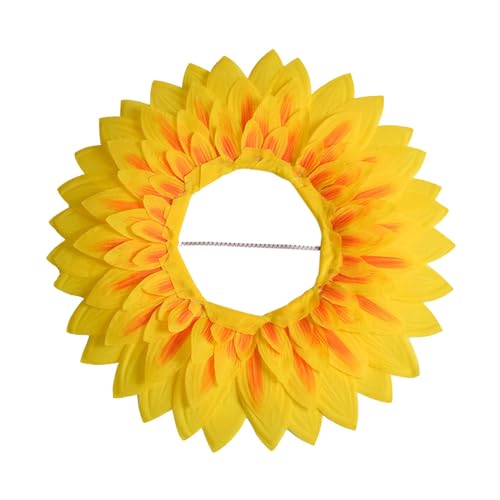 Ziabxhn Sonnenblumenkostüm-Kopf, Partyhut, lustiges Stirnband, Foto-Requisiten, Kopfbedeckung, 42 cm, einfach zu bedienen, tragbar für Kinder und Erwachsene von Ziabxhn