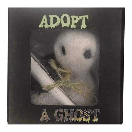 Adopt A Ghost – Weißes Wollfilz-Geist- und kleines Schriftrollen-Set| Geister-Filzpuppe, süßer Halloween-Geist, Halloween-Geist, Plüsch, lustiger Haustier-Geist von Zibeem