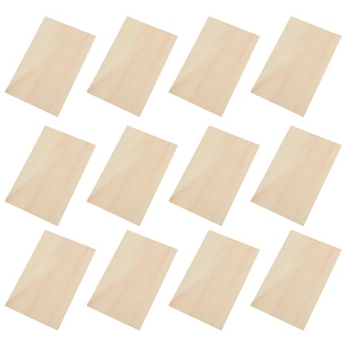 Bastelholzteile, Bastelholzbretter | Herstellung von quadratischen Holzrohlingen | dünne rechteckige Holzbrettteile, 12 unbearbeitete quadratische Holzbögen für von Ziennhu