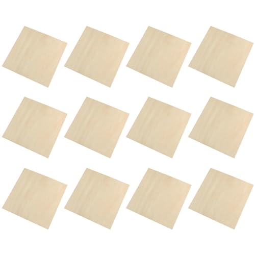 Lindenblatt, unvollendetes Lindenhandwerk – Blätter aus Lindenplatten, dünne rechteckige Holzbretter, 12 unbehandelte quadratische Holzbögen für die von Ziennhu