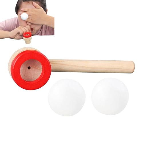 Sarbacan-Spielzeug und schwimmender Ball, Spielzeug mit Blasbalken aus Holz, pädagogisches Spielzeug aus Holz | Ball Blowing Toy Floating Blow Blow Pipe Balls Fun Stress Reliever für Kinder von Ziennhu