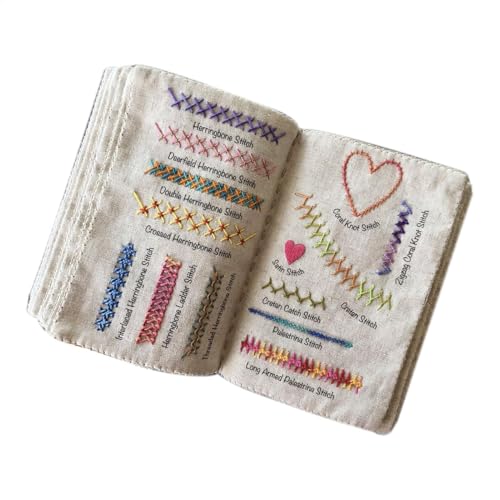 Ziennhu Nähbuch | Kinderkleidung Nähen | Nähstiche Kartenbuch Set | Stickanleitungen Für Nähbegeisterte | Mini-Stichbuch | Mini-Nähanleitung | Kreatives Familien-Nähbuch Für Frauen, Ehefrauen, Mütter von Ziennhu