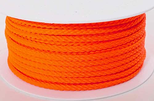 3 Meter Kordel - unifarben - 5 mm breit, Neonorange von Zierstoff einfach nähen