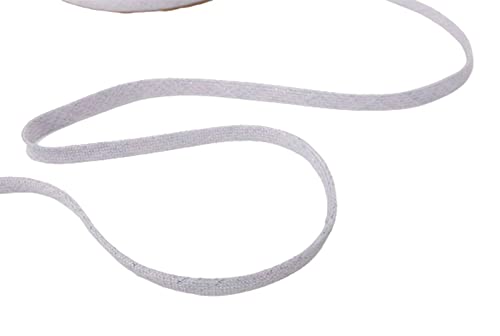 Kordel - unifarben - Flachkordel mit Lurex, 8 mm breit - ab 1 Meter, Weiß von Zierstoff einfach nähen