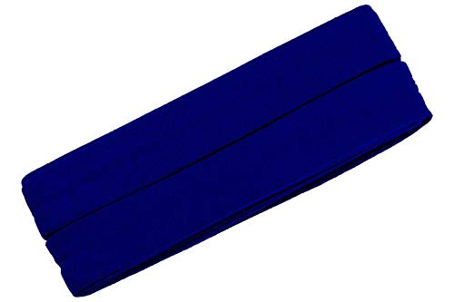 Zierstoff einfach nähen Unifarbenes Schrägband, Jersey, vorgefalzt, 20 mm breit - 2 Packungen á 3 Meter, Royalblau von Zierstoff einfach nähen