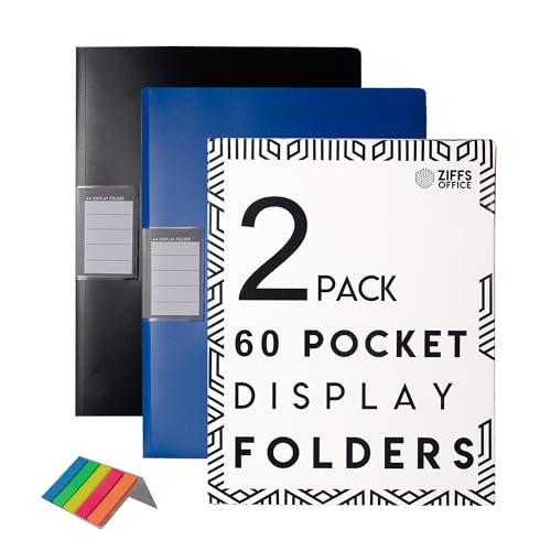 Ziffs Office® 4 x Präsentationsmappen mit 60 Fächern (2, schwarz, blau) von Ziffs Office