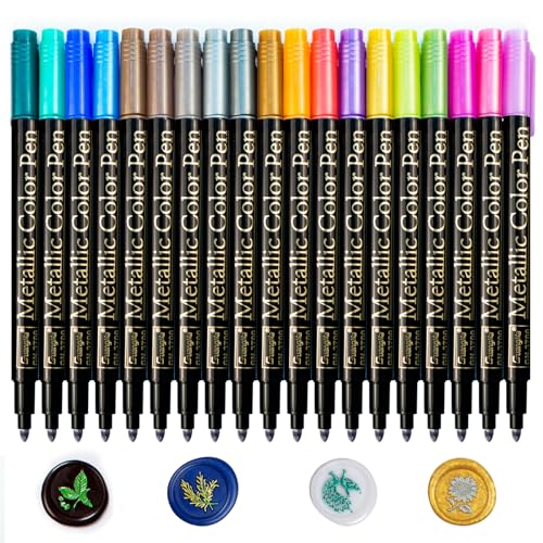 Wachssiegelstift, Zifospy 20 Stück Wachsstift zum Dekorieren von Siegelwachs, Premium-Metallic-Farbstift für Hochzeitswachs-Umschlagsiegel, passend für alle Wachssiegelperlen oder Wachssiegel Stöcke von Zifospy