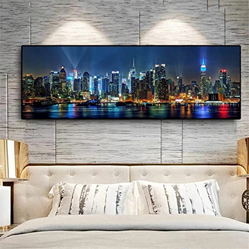 5D Diamond Painting kit, New York Bunt Diamant Painting Bilder Vollbohrer 40x120cm mit Diamond Painting Zubehör, Daiments Painting Erwachsene Kinder DIY Stickerei Set Dekor Wohnzimmer Wand Gift von Zikange