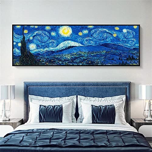 Diamond Painting Van Gogh Sternenhimmel Diamant Painting Bilder Erwachsene Groß Stickerei Set, DIY 5D Daiments Paintings by Numbers kit Kinder Anfänger, Diamond Dots Crystal Art Home Deko, 50x100cm von Zikange