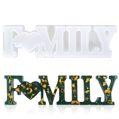 3D Love Home Family Epoxidharz Formen,Epoxidharz Formen,3D Silikonform Love Home Family Live,DIY Tischdekoration Kunstharz Formen,für Handwerk, Valentinstag, Hochzeit,Festivalgeschenk (Familie) von Zimoer