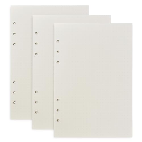 A5 Nachfüllpapier, 3 Packungen 135 Blätter Nachfüllbares Notizpapier, 6 Löcher Nachfülleinlagen Loose Notizpapier, Gepunktet Blanko Liniertem A5 Refill Leeres Papier für A5 Notizbuch (Gepunktet) von Zimoer