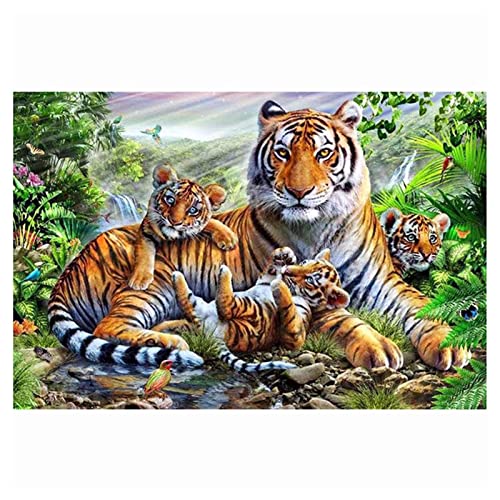 5D Diamond Painting Full Kit, DIY Diamond Painting by Number Kits for Adults Full Drill Rhinestone Crystal Embroidery Pictures Cross Stitch for Home Wall Decor Gift 11.8 "(Yellow Tiger) von Zingso