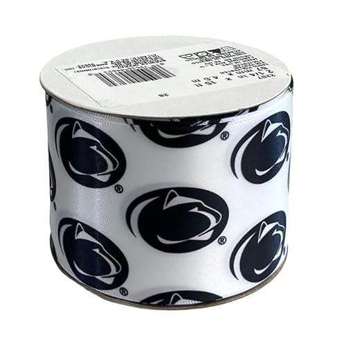 5,4 cm Penn State Band, lizenziert von Offray Ribbon – offiziell lizenziert (weiß, 15 Yards (5 Fuß)) von Zip Sew Craft