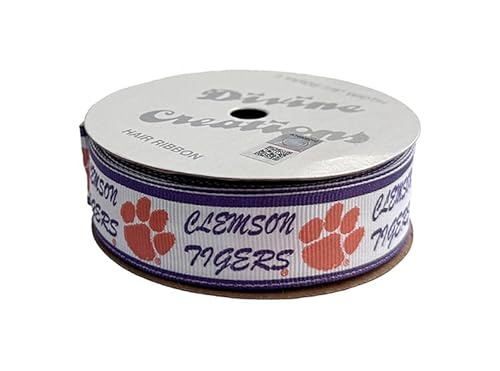 Clemson Ripsband, 2,2 cm, lizenziert von Divine Creations, offizielles Lizenzprodukt, 2,7 m von Zip Sew Craft