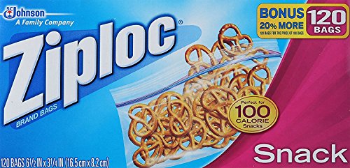 Ziploc Snack Bags, 120 Ct 6 1/2IN x 3 1/4IN by Ziploc von Ziploc