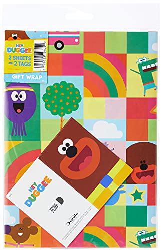 Hey Duggee HD006 Geschenkpapier 2 Blatt und 2 Geschenkanhänger von Hey Duggee